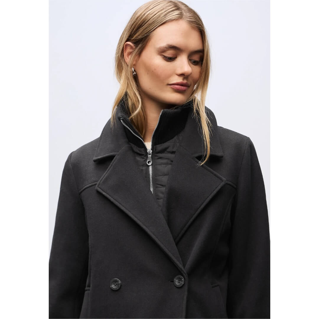 Street One tuplakaulustakki, musta - Moment.fi