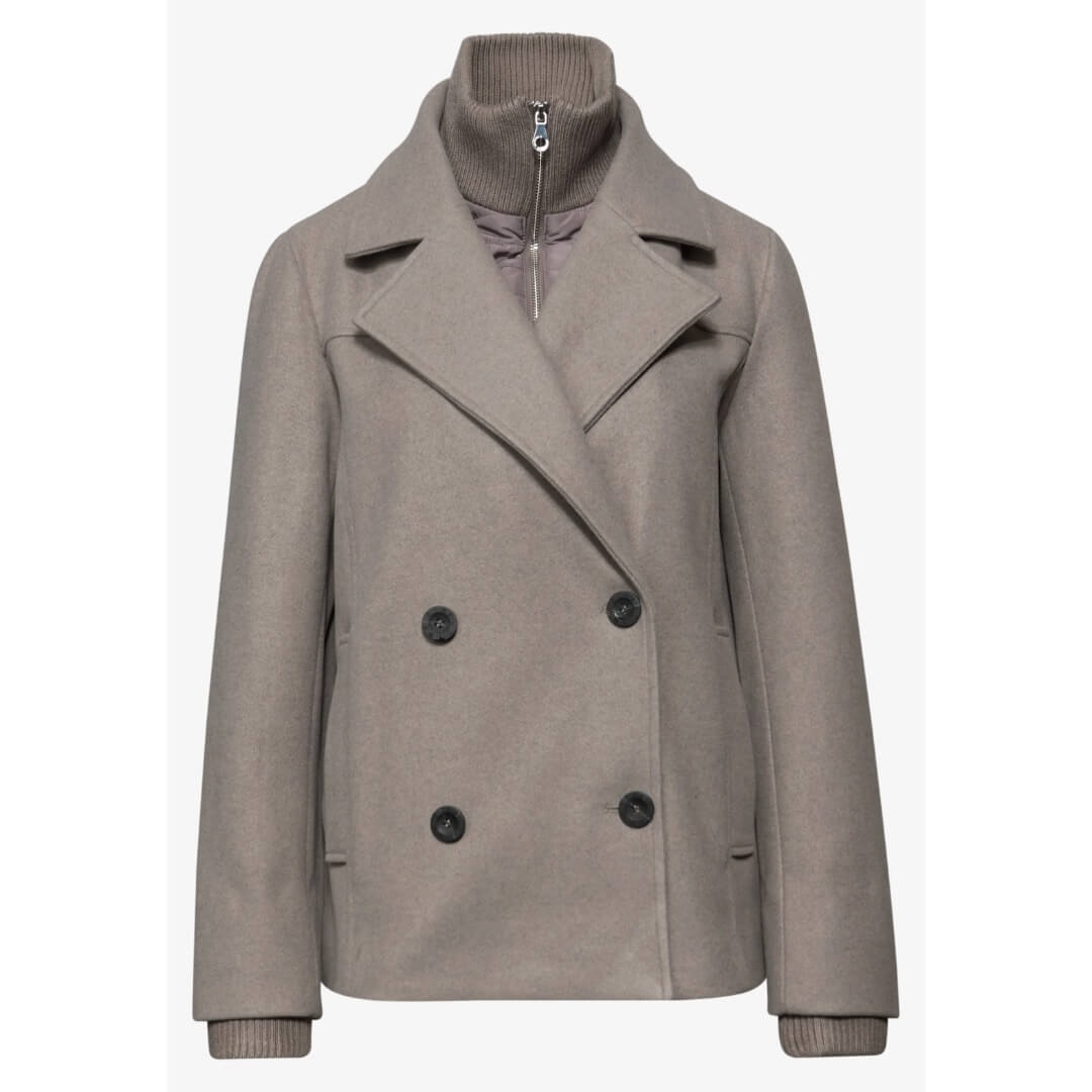 Street One tuplakaulustakki, beige - Moment.fi