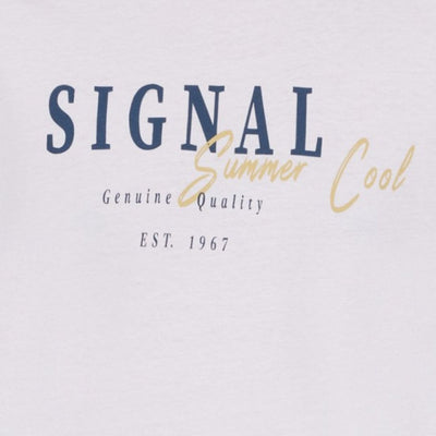 Signal t-paita logoprintti, valkoinen - Moment.fi