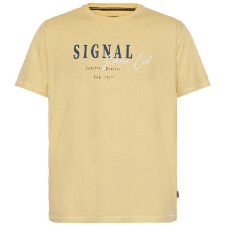 Signal t-paita logoprintti, keltainen - Moment.fi