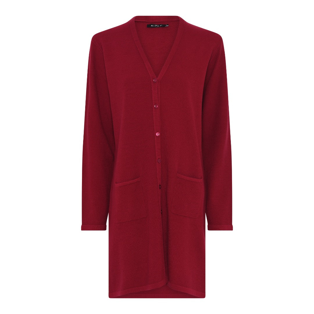 Micha neuletakki struktuuri, viininpunainen - Moment.fi