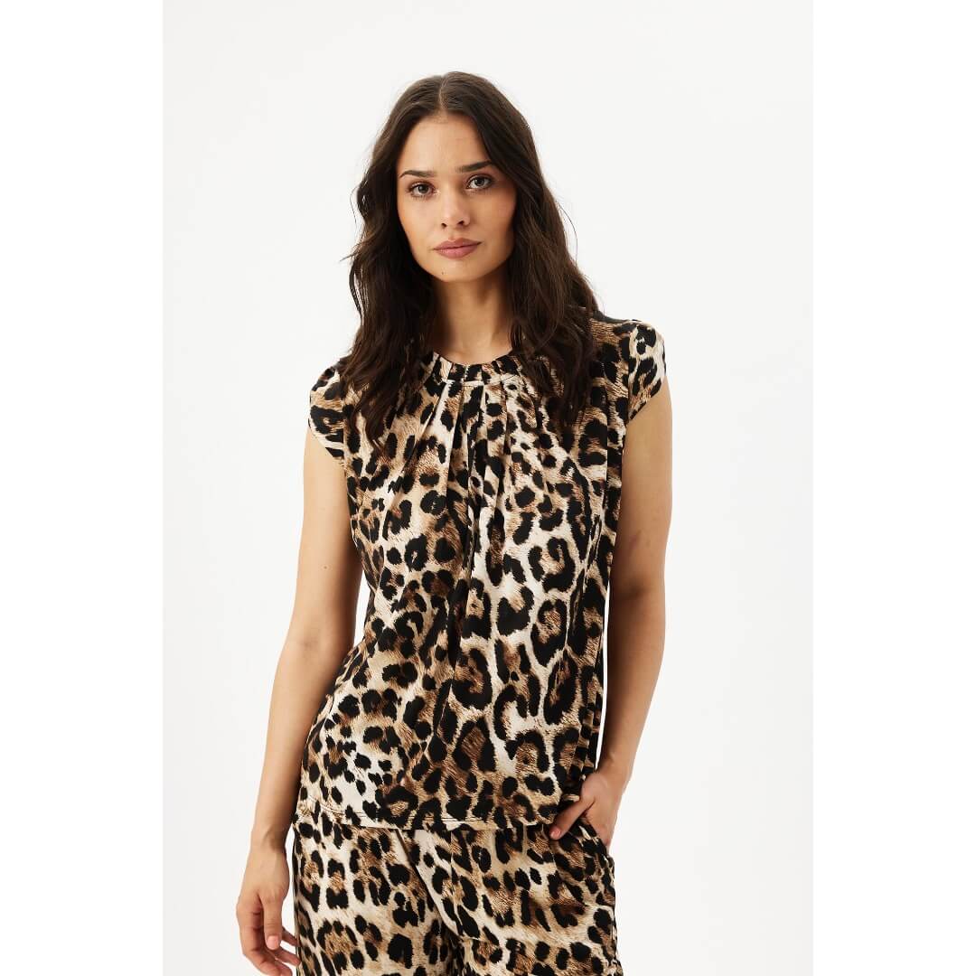 In Front kuosipaita Leo 1/2, beige - Moment.fi