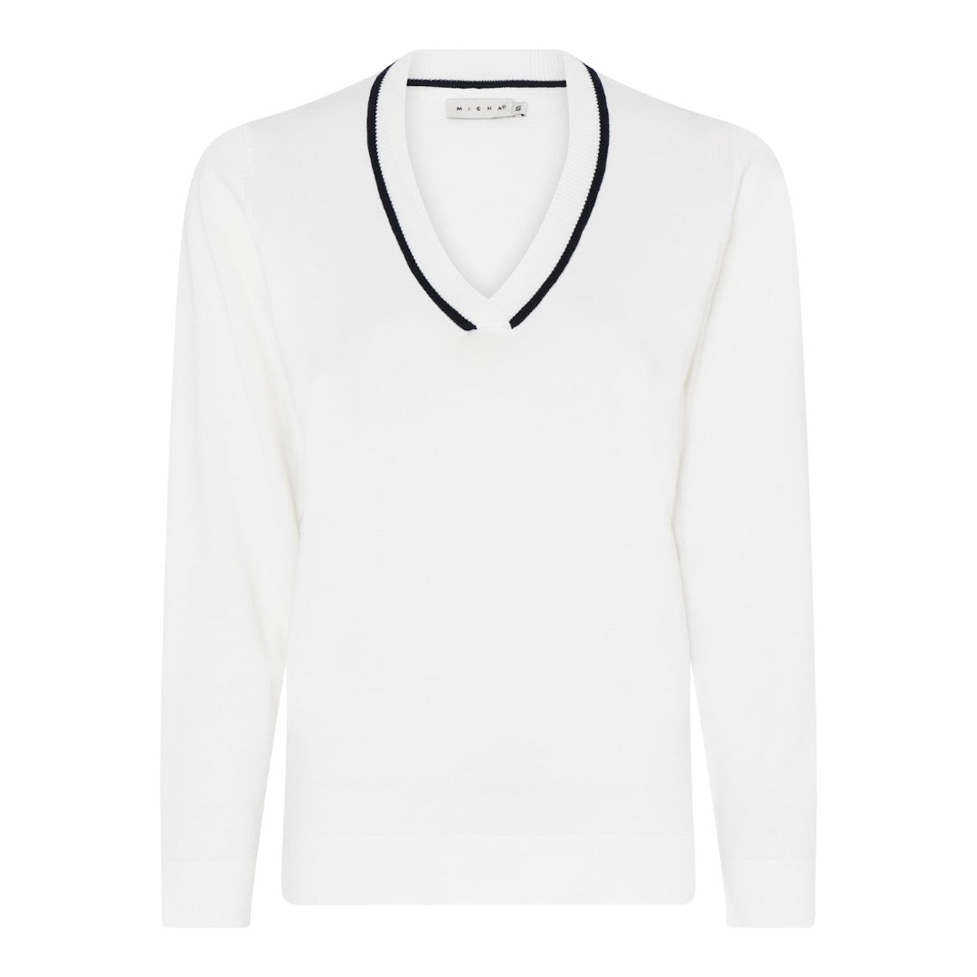 Micha neule v-aukko, luonnonvalkoinen - Moment.fi