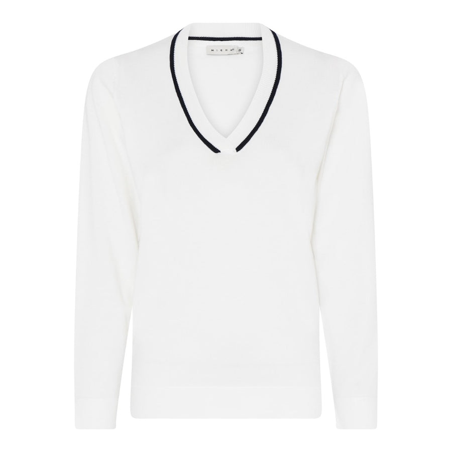 Micha neule v-aukko, luonnonvalkoinen - Moment.fi