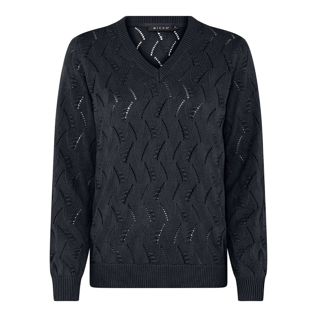 Micha puuvillaneule, tummansininen - Moment.fi