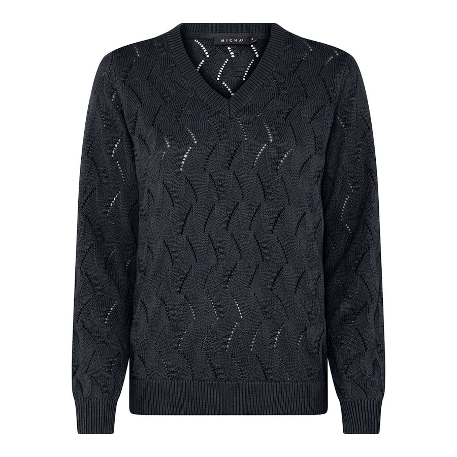 Micha puuvillaneule, tummansininen - Moment.fi