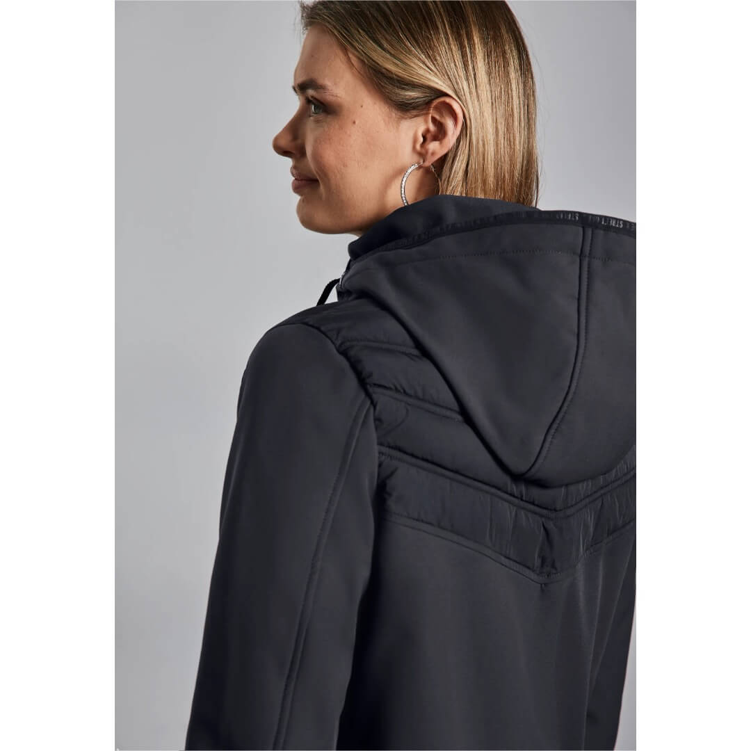 Street One takki fabric mix, tummansininen - Moment.fi