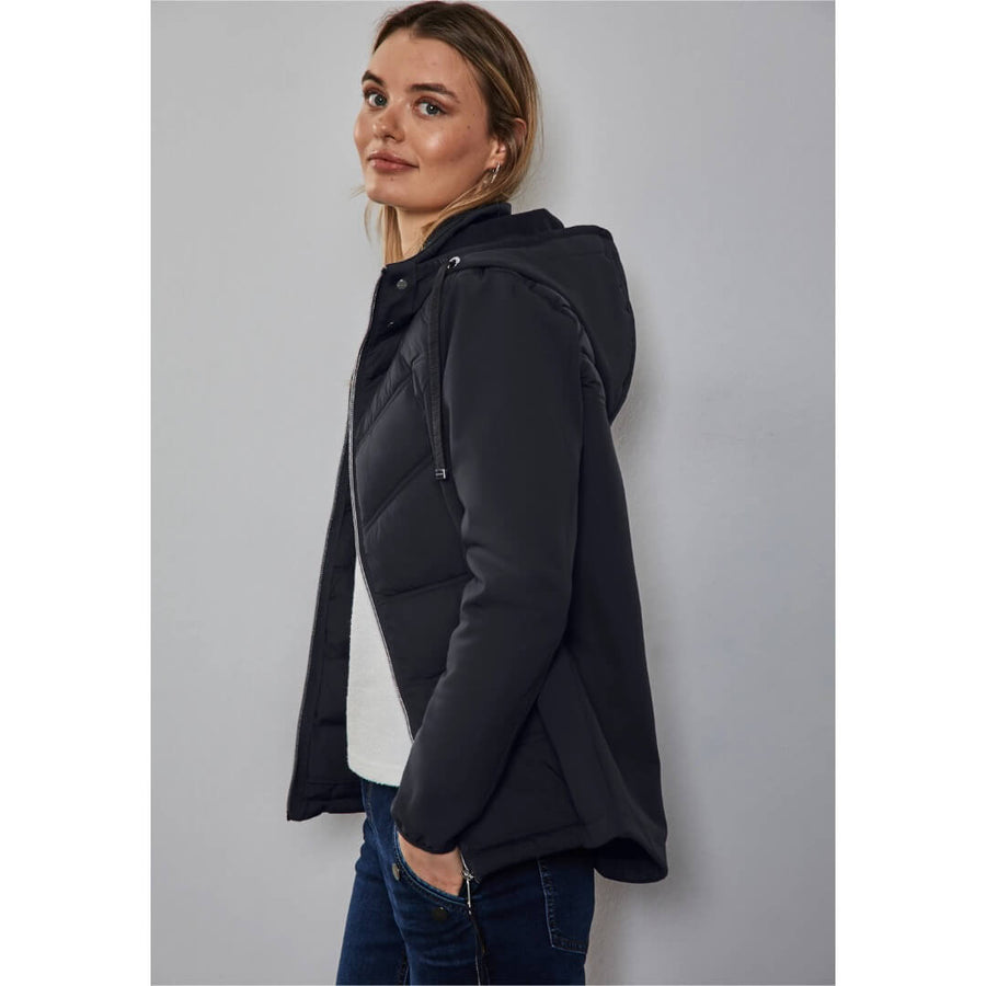 Street One takki fabric mix, tummansininen - Moment.fi