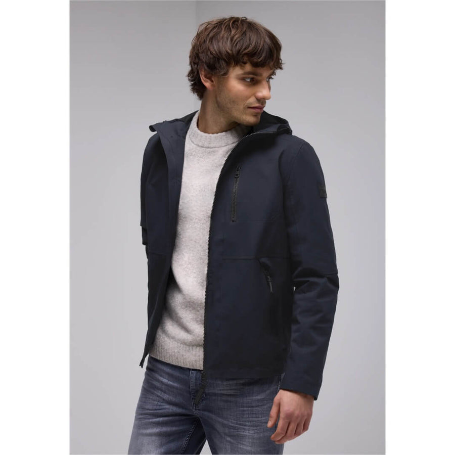 Street One takki hupullinen, tummansininen - Moment.fi