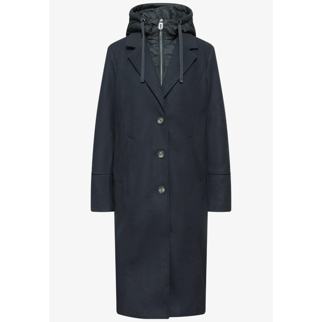 Street One takki tuplakauluksella, tummansininen - Moment.fi