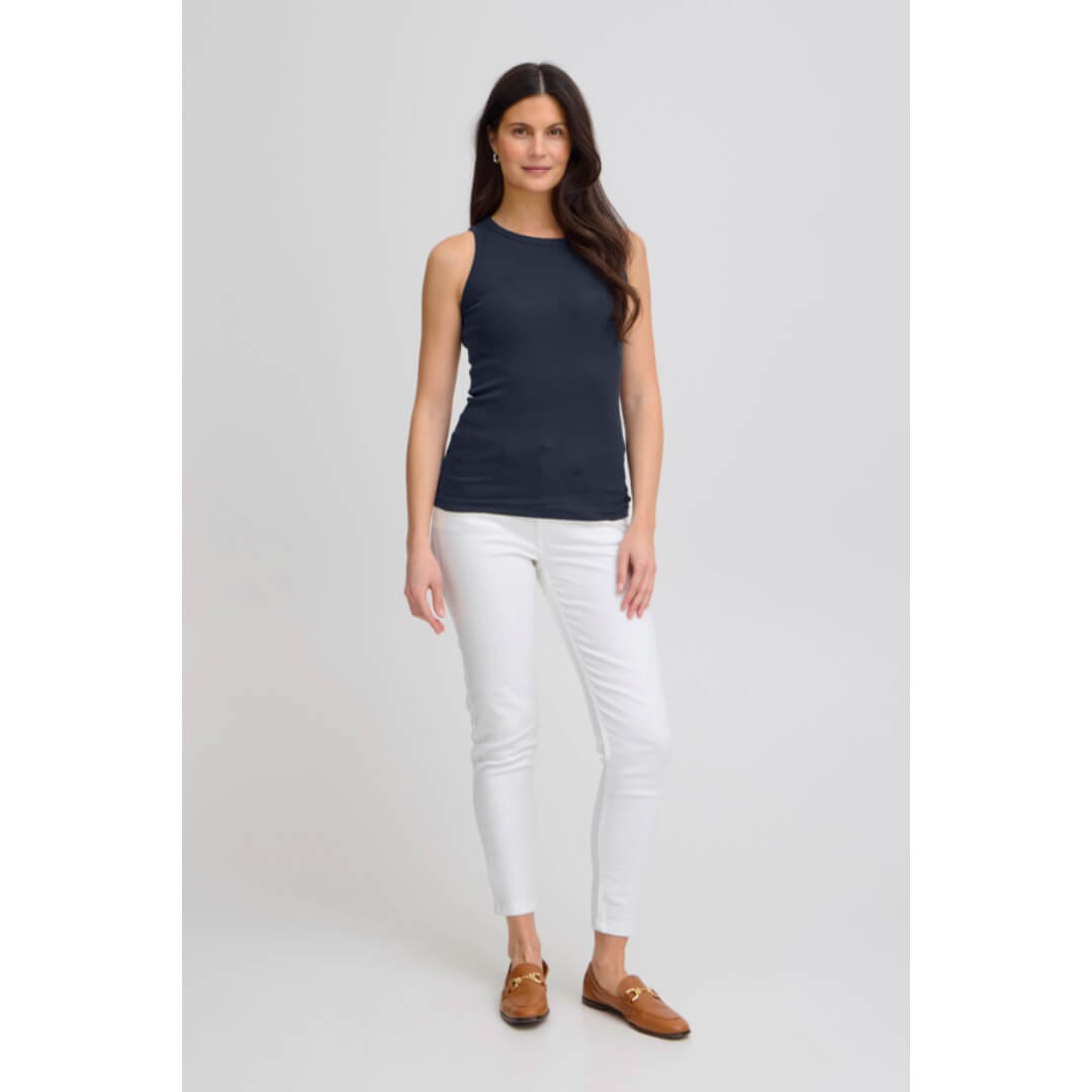 Fransa trikootoppi, tummansininen - Moment.fi