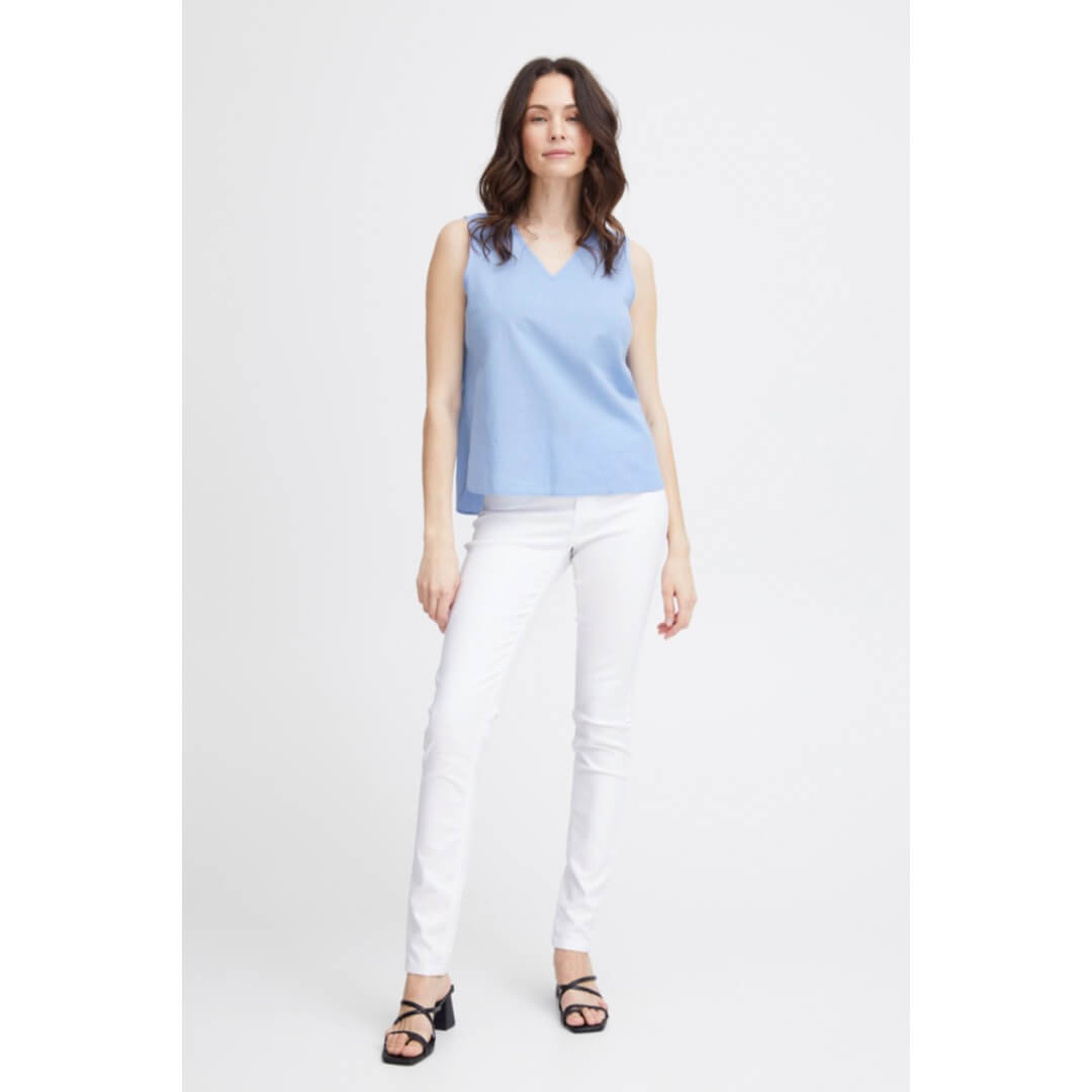 Fransa pellavatoppi, vaaleansininen - Moment.fi