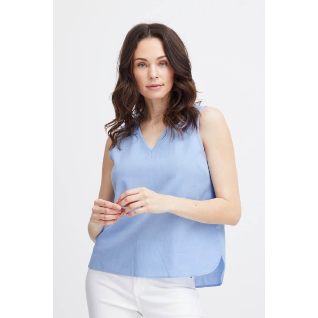 Fransa pellavatoppi, vaaleansininen - Moment.fi