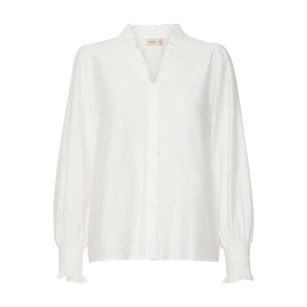 Fransa paita pystykaulus, valkoinen - Moment.fi
