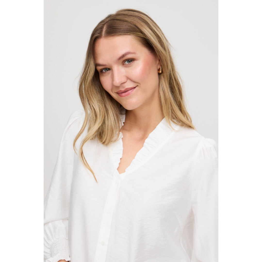 Fransa paita pystykaulus, valkoinen - Moment.fi
