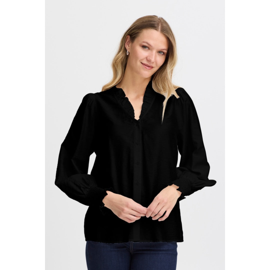 Fransa paita pystykaulus, musta - Moment.fi