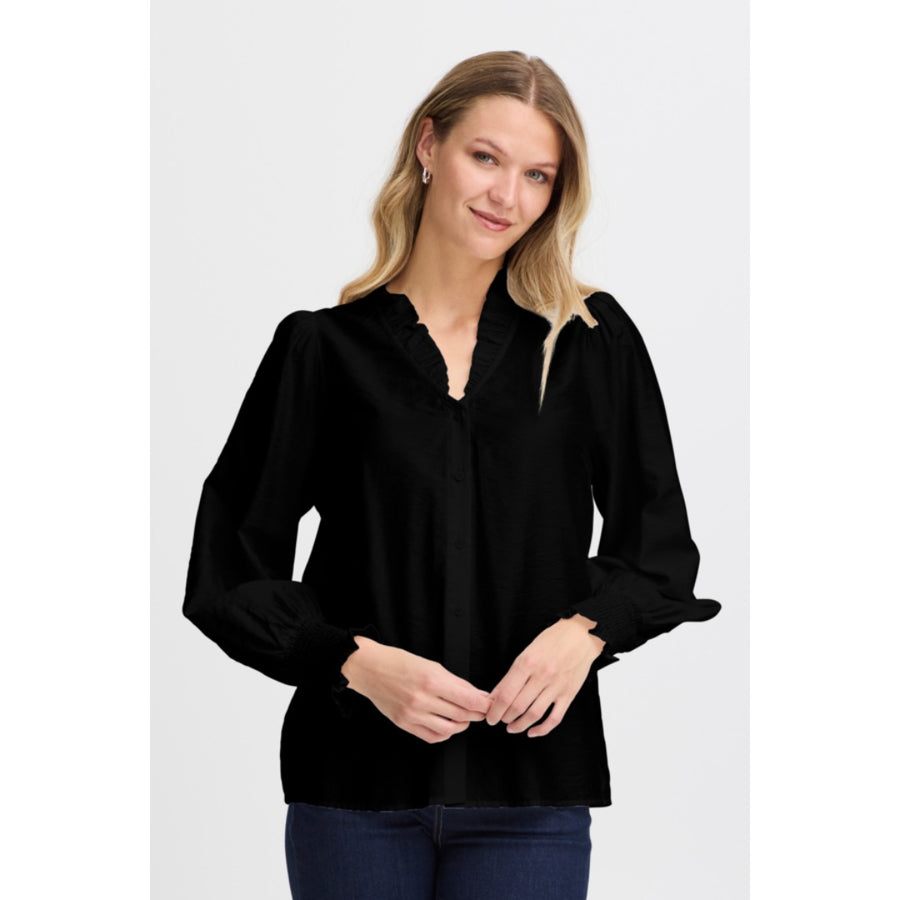 Fransa paita pystykaulus, musta - Moment.fi