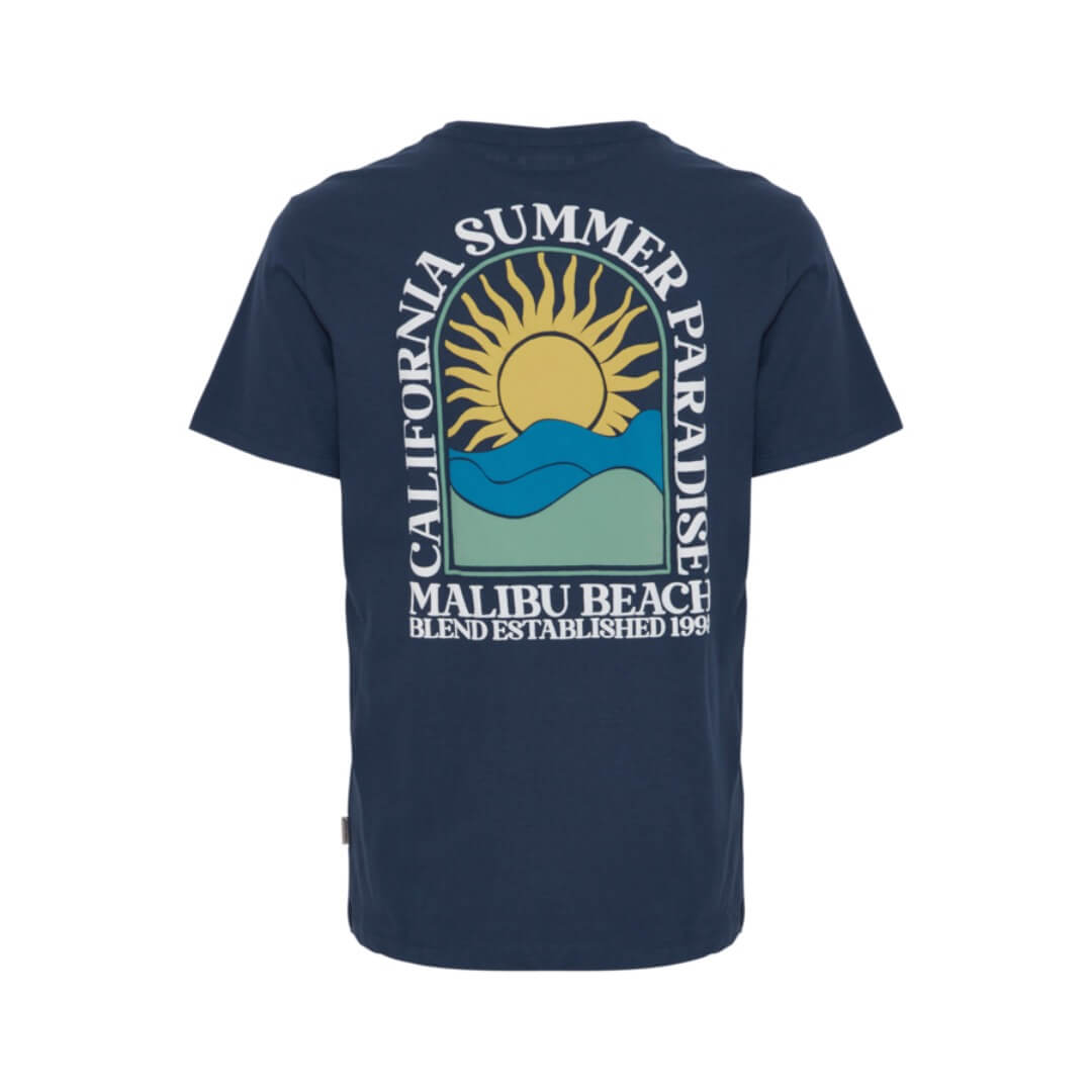 Blend t-paita selkäprintti, keskisininen - Moment.fi