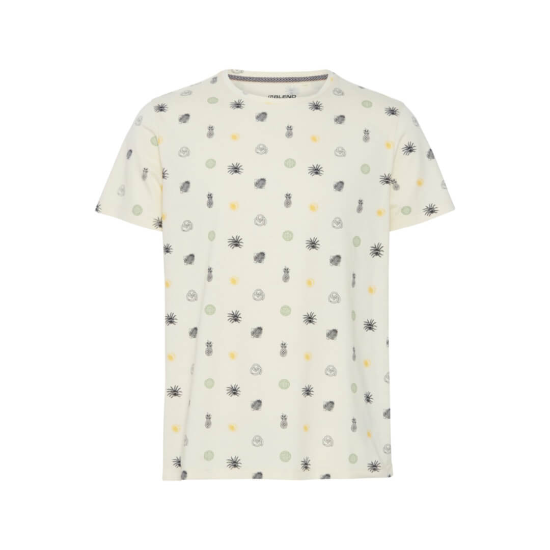 Blend t-paita kuosillinen, vaaleankeltainen - Moment.fi