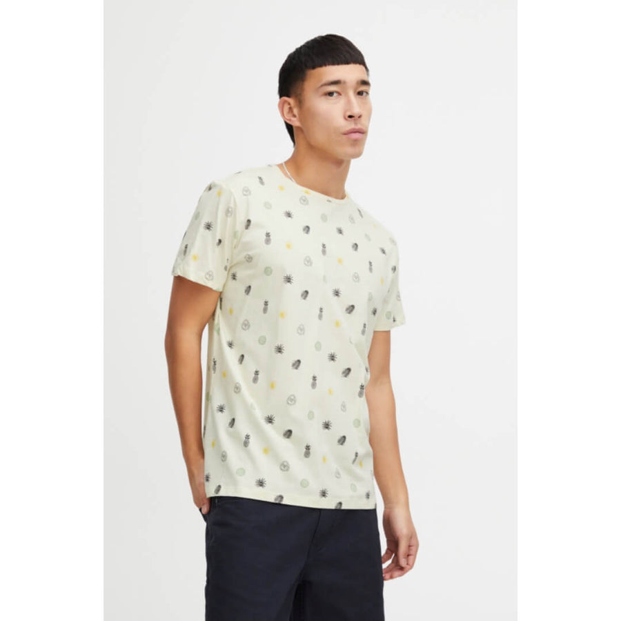 Blend t-paita kuosillinen, vaaleankeltainen - Moment.fi