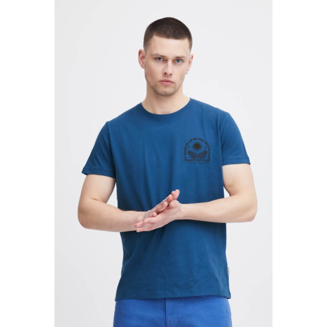 Blend t-paita selkäprintti, keskisininen - Moment.fi