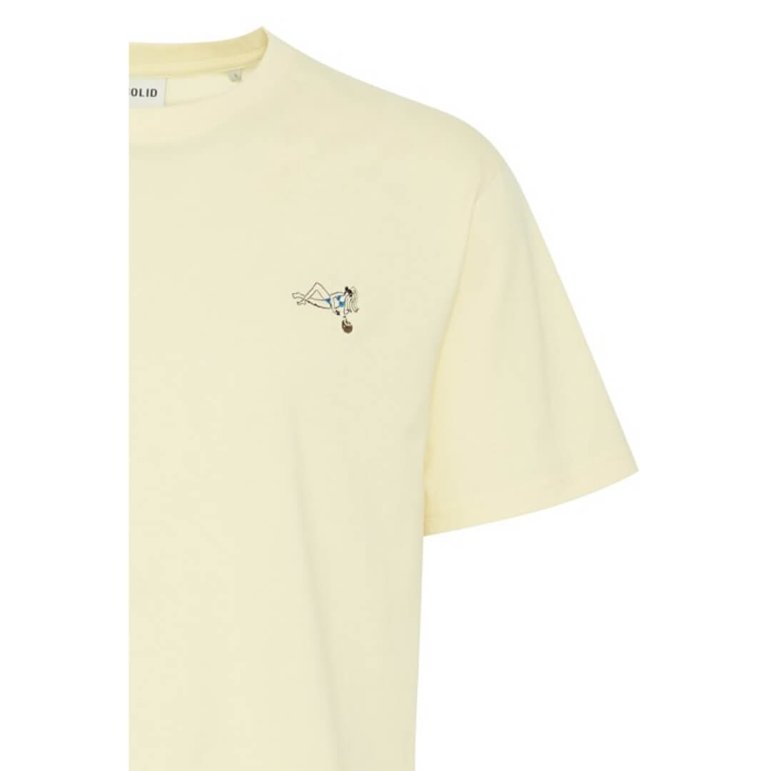 Solid t-paita rintaprode, keltainen - Moment.fi