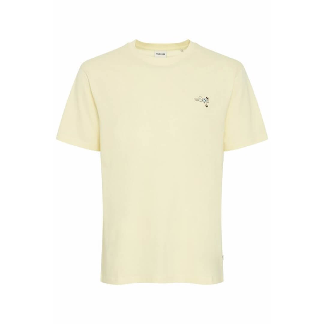 Solid t-paita rintaprode, keltainen - Moment.fi