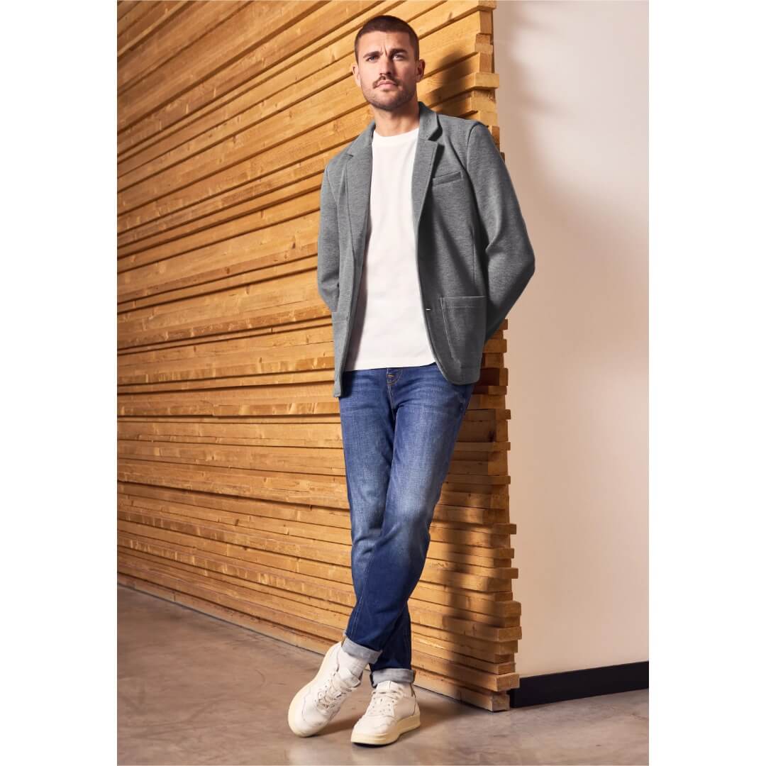 Street One jersey blazer. vaaleanharmaa - Moment.fi