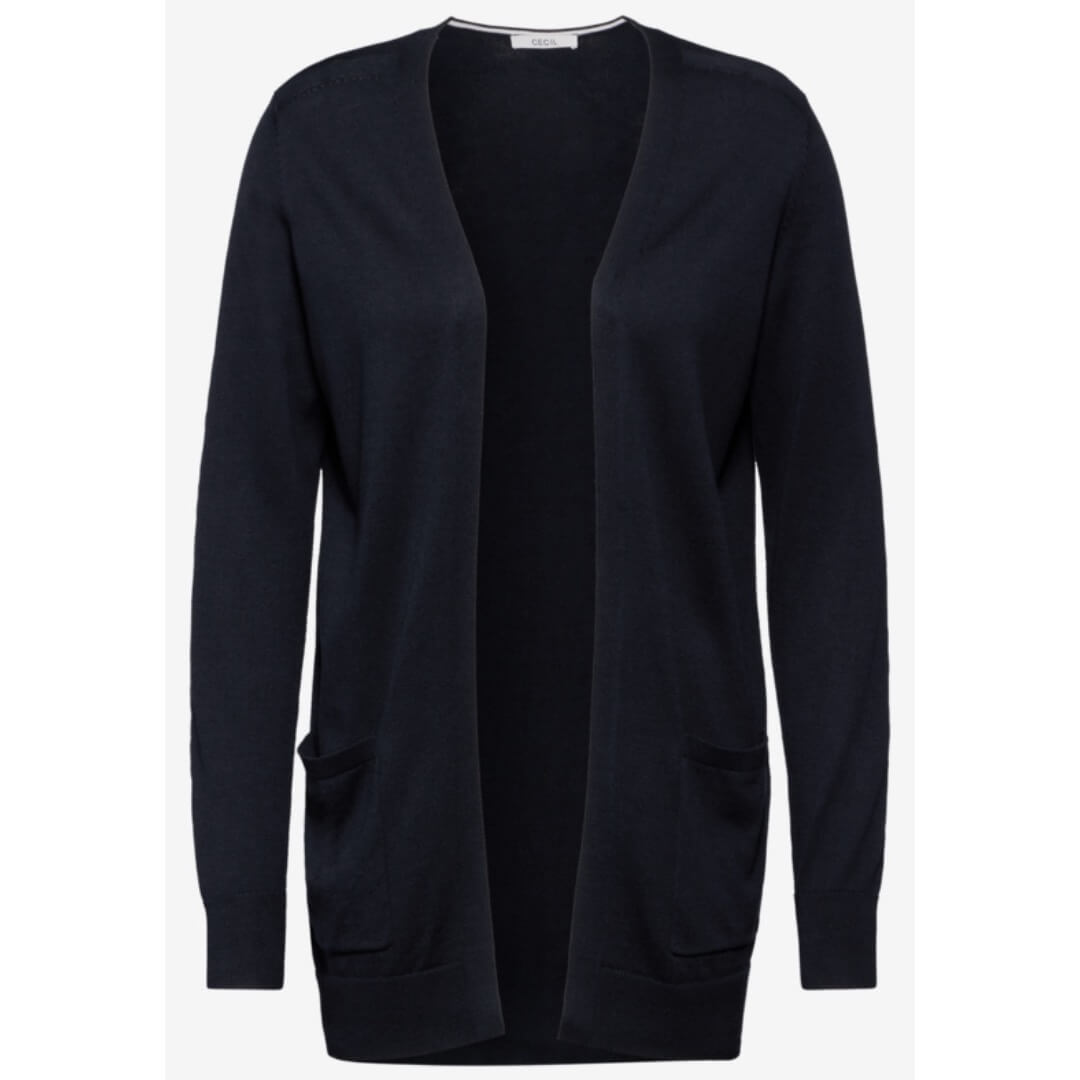 Cecil neuletakki open, tummansininen - Moment.fi