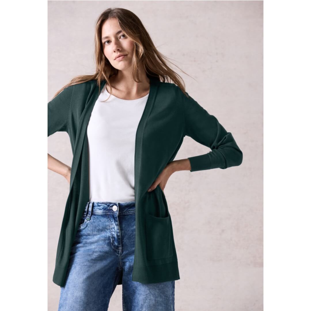 Cecil neuletakki open, tummanvihreä - Moment.fi