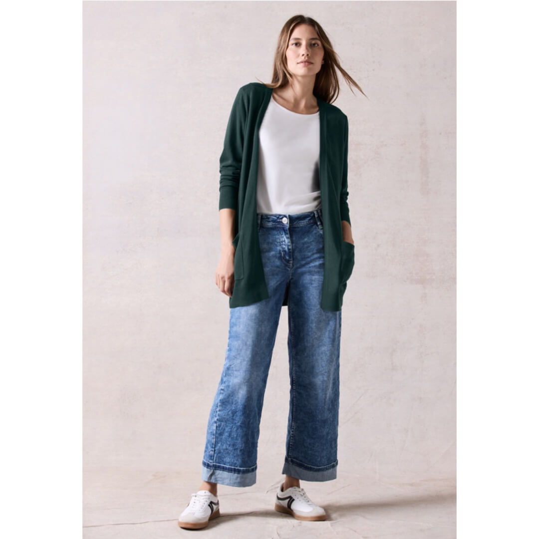 Cecil neuletakki open, tummanvihreä - Moment.fi