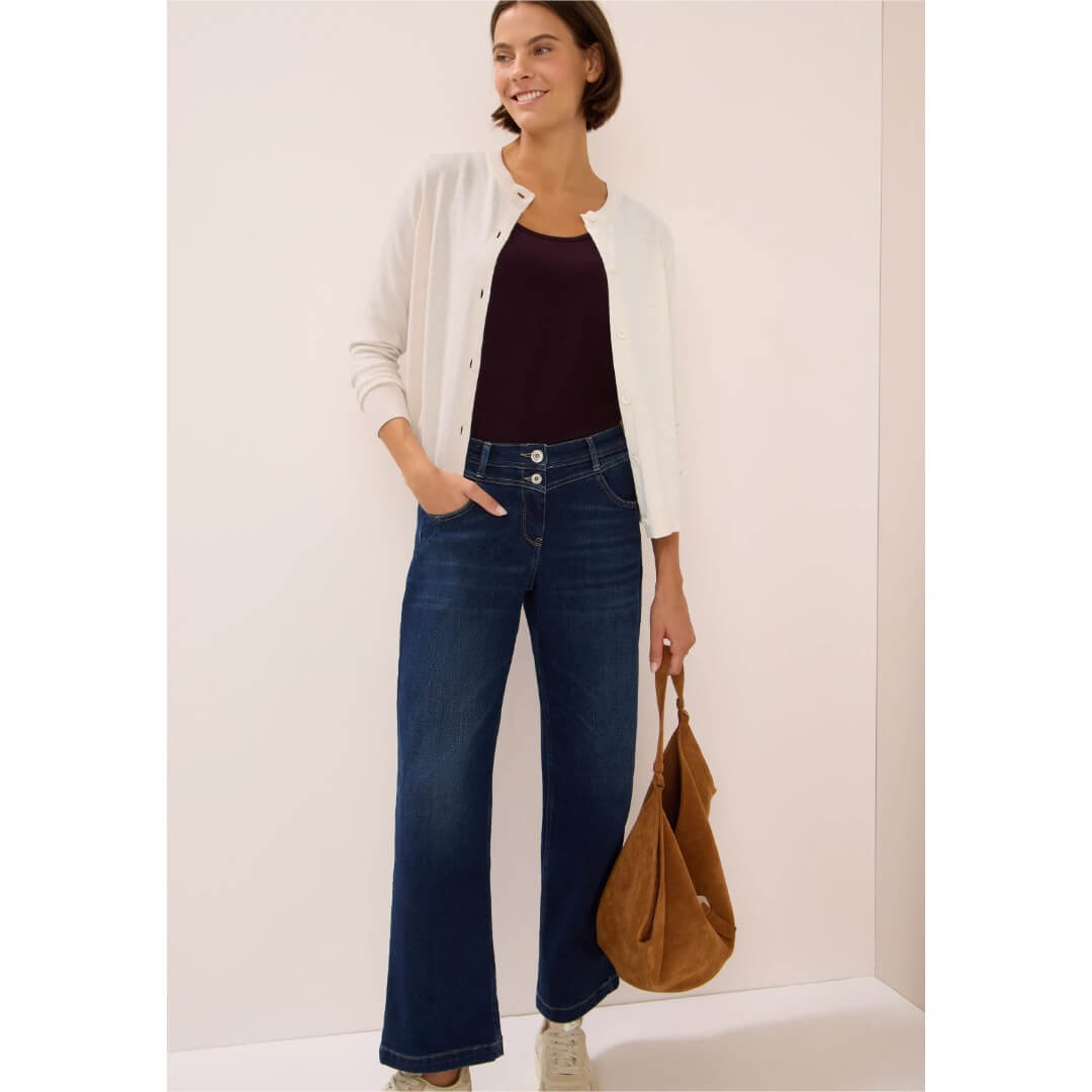 Cecil neuletakki napit, luonnonvalkoinen