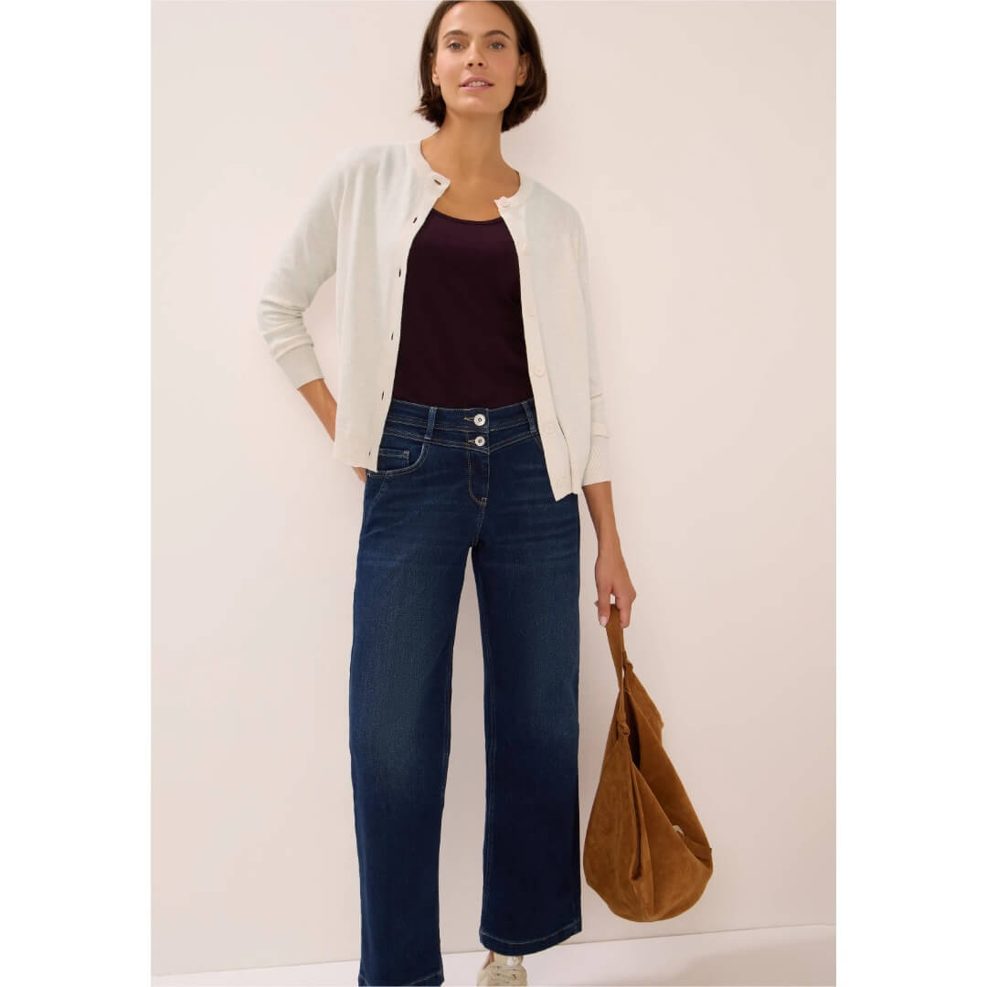 Cecil neuletakki napit, luonnonvalkoinen