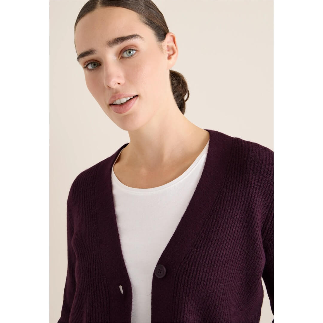 Cecil neuletakki napeilla, tummaluumu - Moment.fi