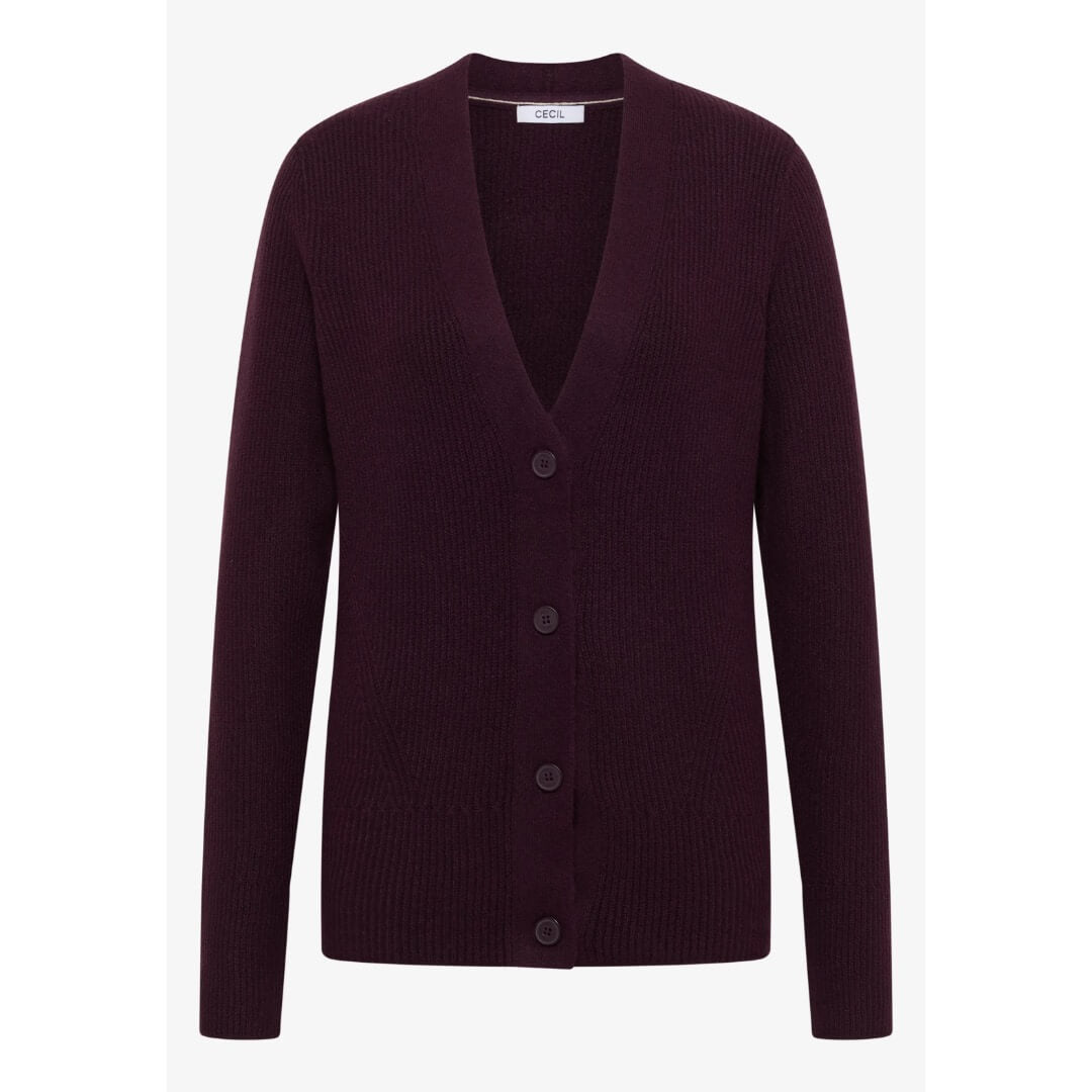 Cecil neuletakki napeilla, tummaluumu - Moment.fi