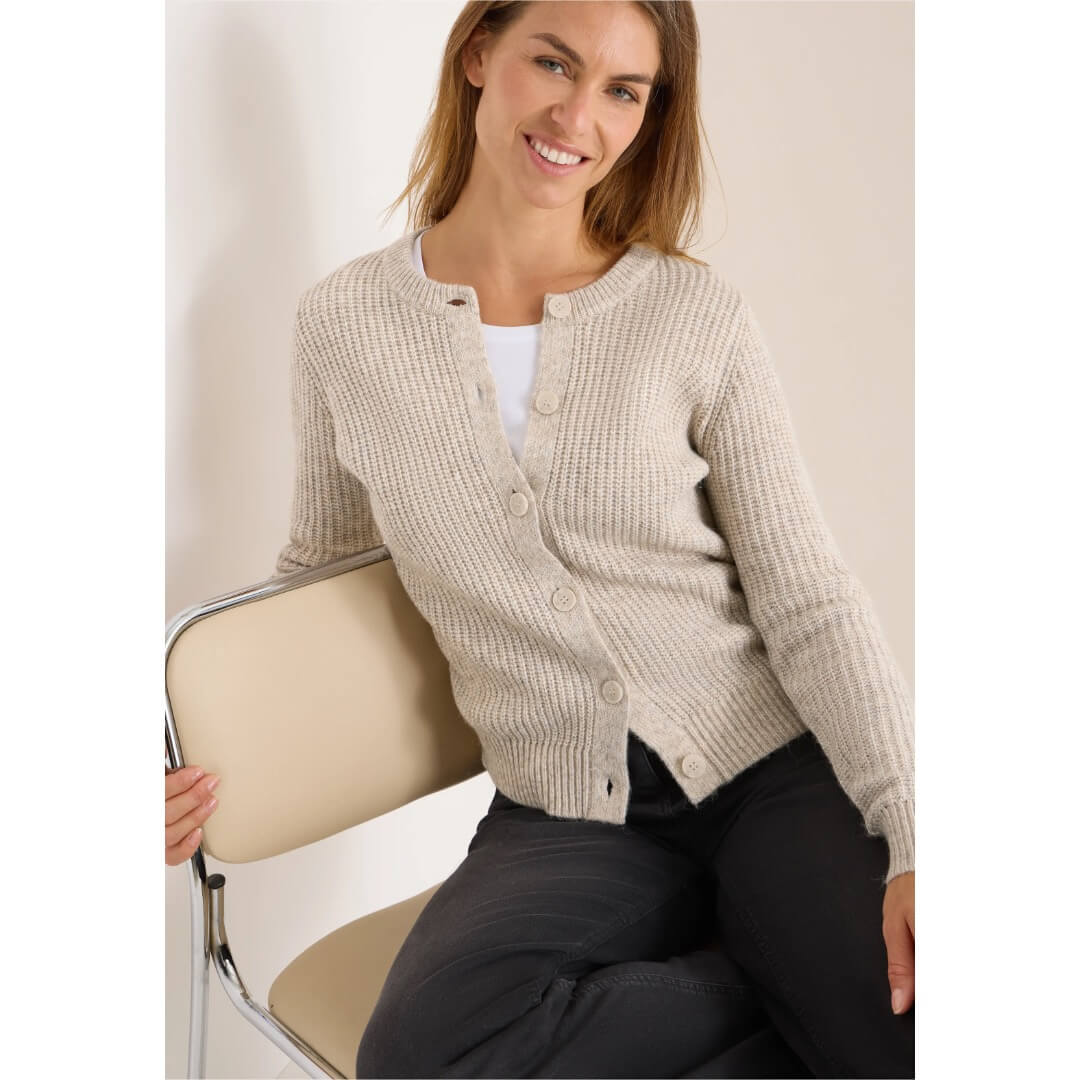 Cecil neuletakki, vaaleanbeige - Moment.fi