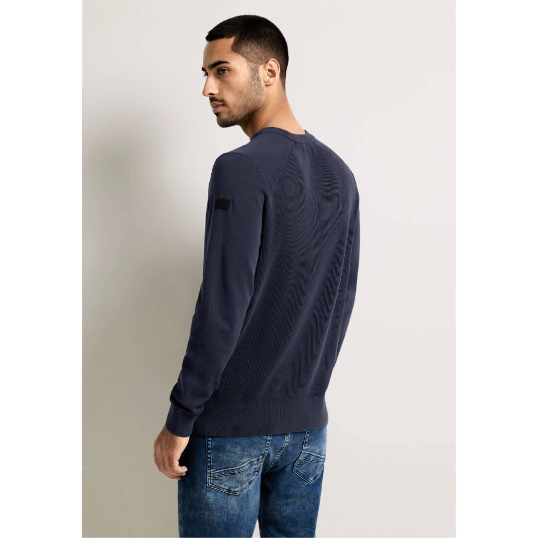 Street One neule rib, tummansininen - Moment.fi