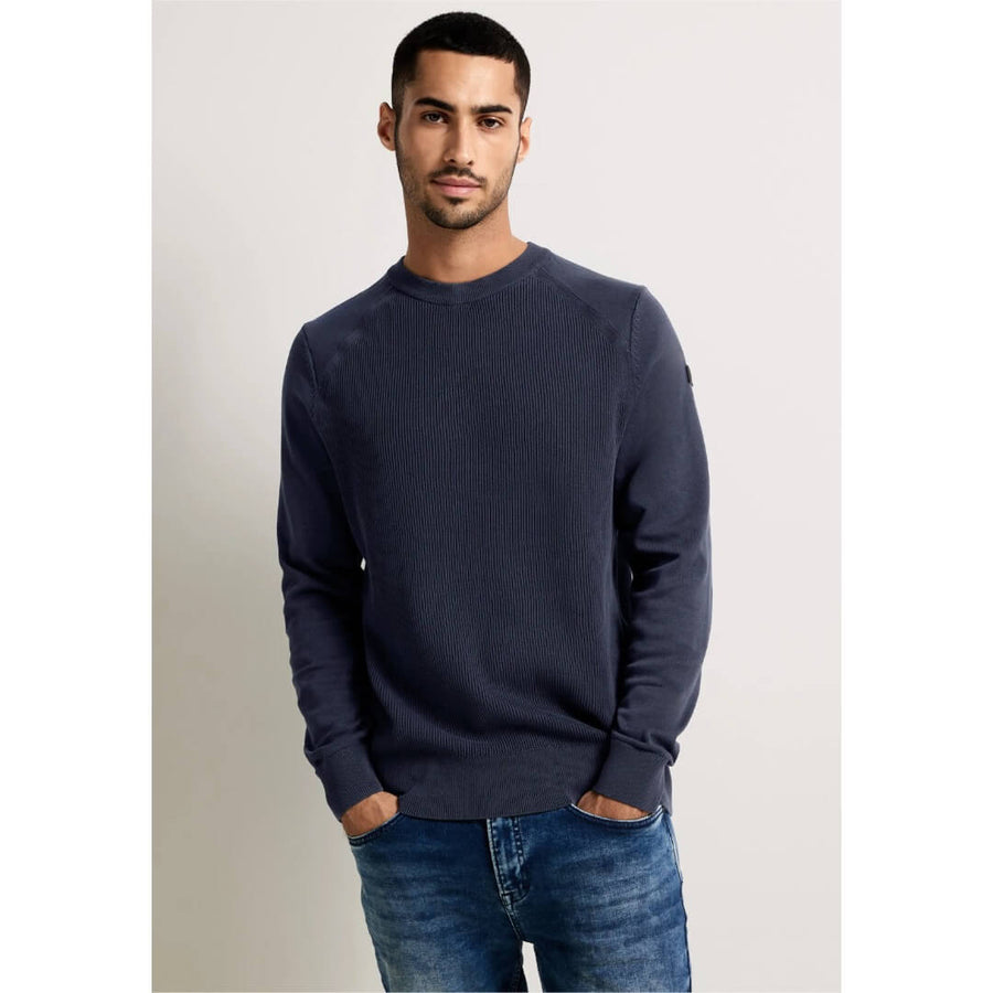 Street One neule rib, tummansininen - Moment.fi