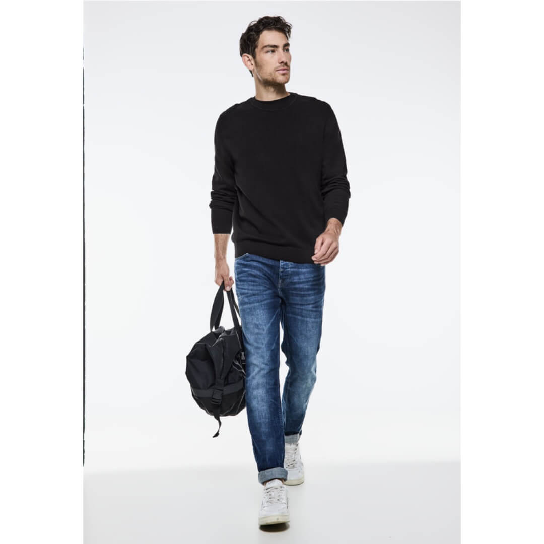 Street One puuvillaneule, musta - Moment.fi