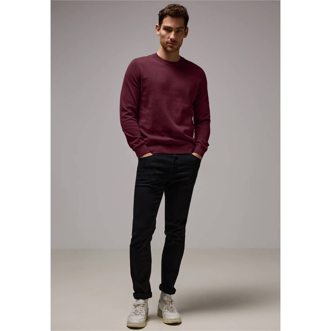 Street One puuvillaneule, viininpunainen - Moment.fi