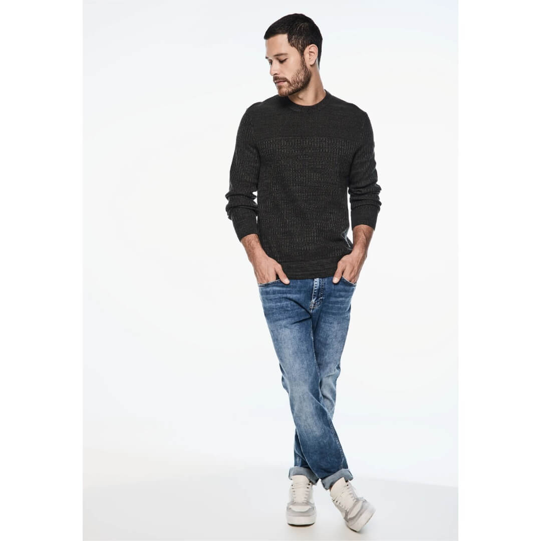 Street One neule meleerattu, tummanharmaa - Moment.fi