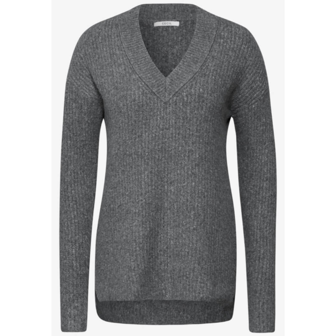 Cecil neule v-aukko, harmaa - Moment.fi