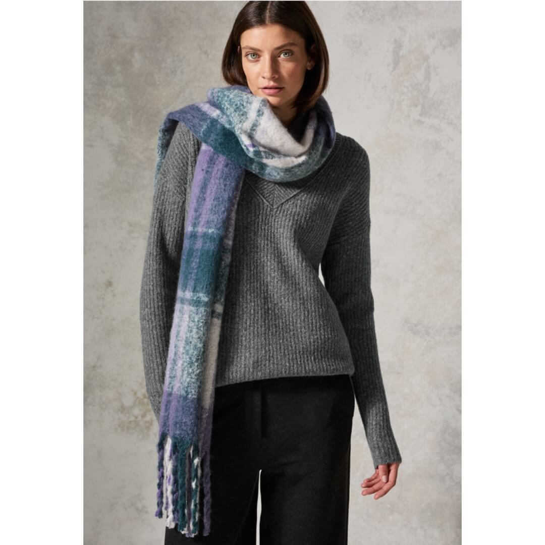 Cecil neule v-aukko, harmaa - Moment.fi