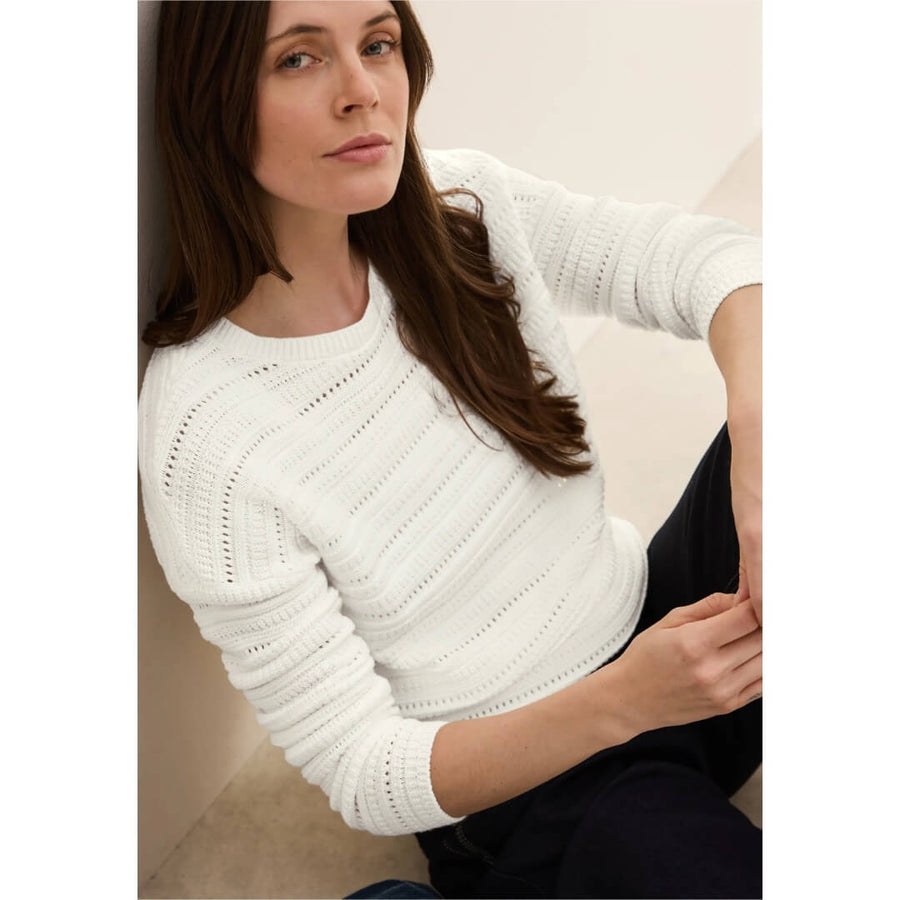 Cecil kuosineule, valkoinen - Moment.fi