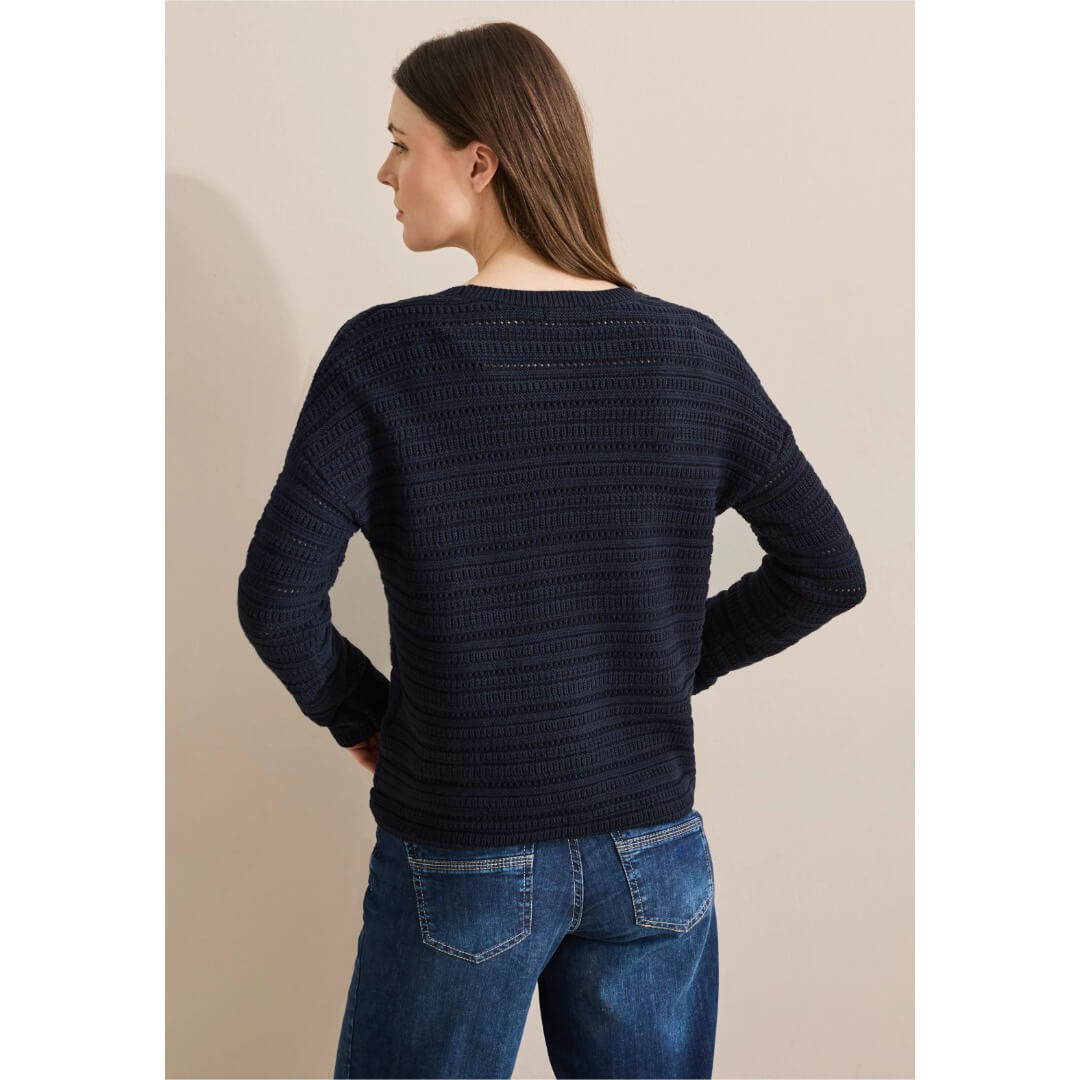 Cecil kuosineule, tummansininen - Moment.fi