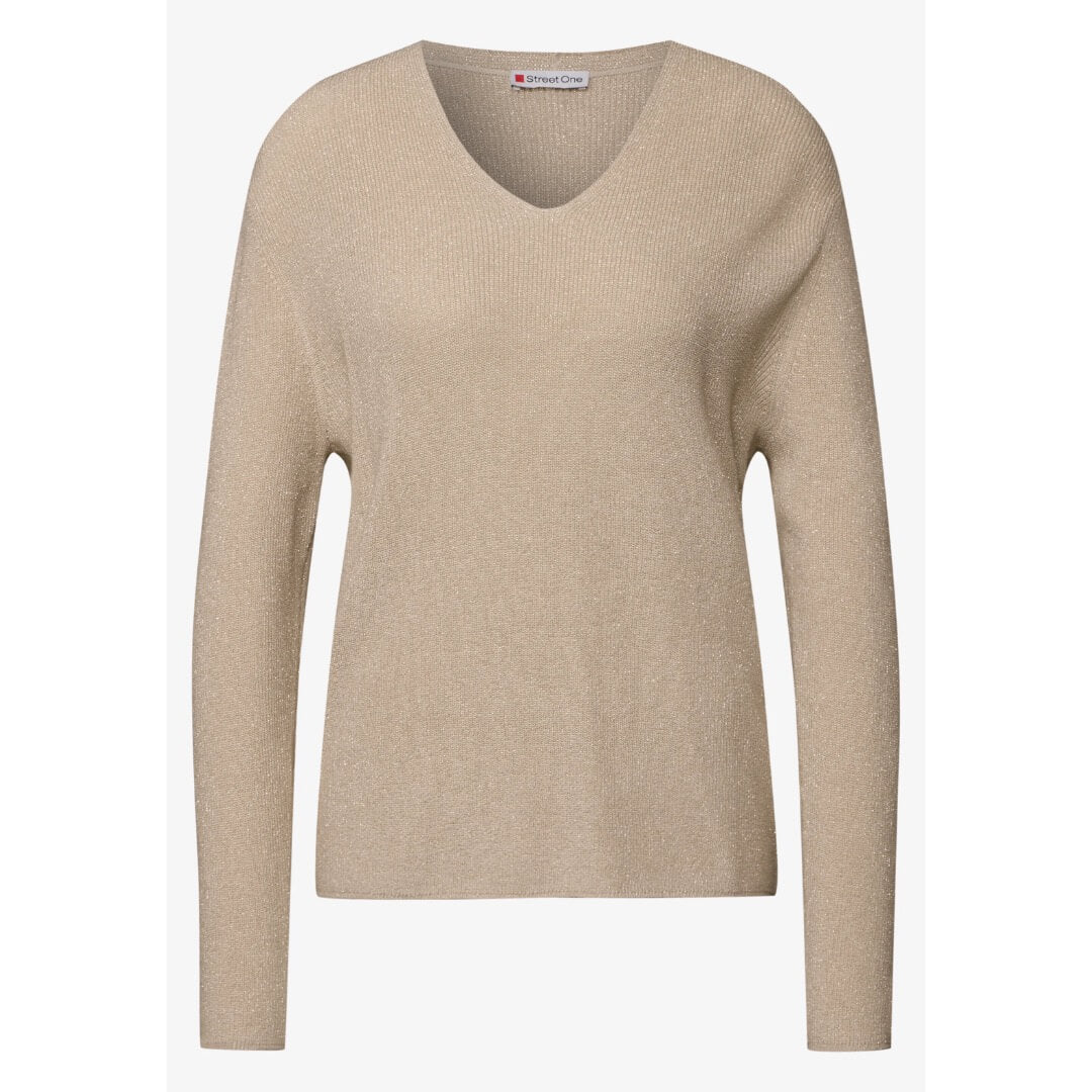 Street One neule lurex, beige - Moment.fi