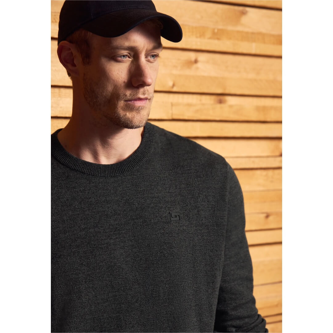 Street One puuvillaneule o-aukko, tummanharmaa