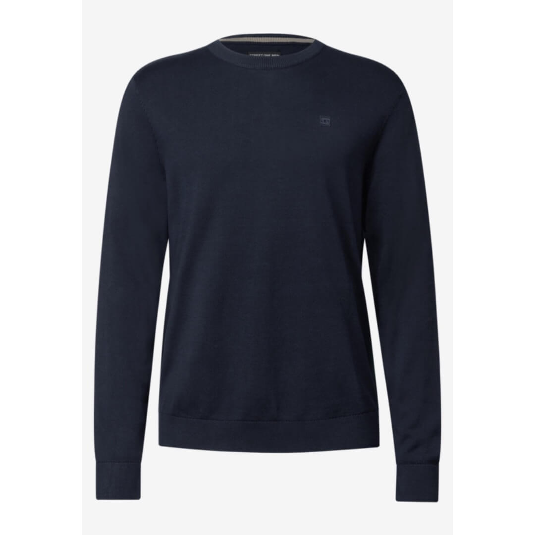 Street One puuvillaneule o-aukko, tummansininen - Moment.fi