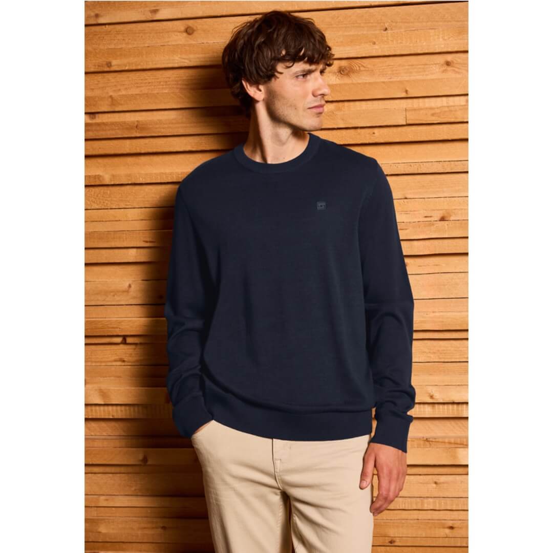 Street One puuvillaneule o-aukko, tummansininen - Moment.fi