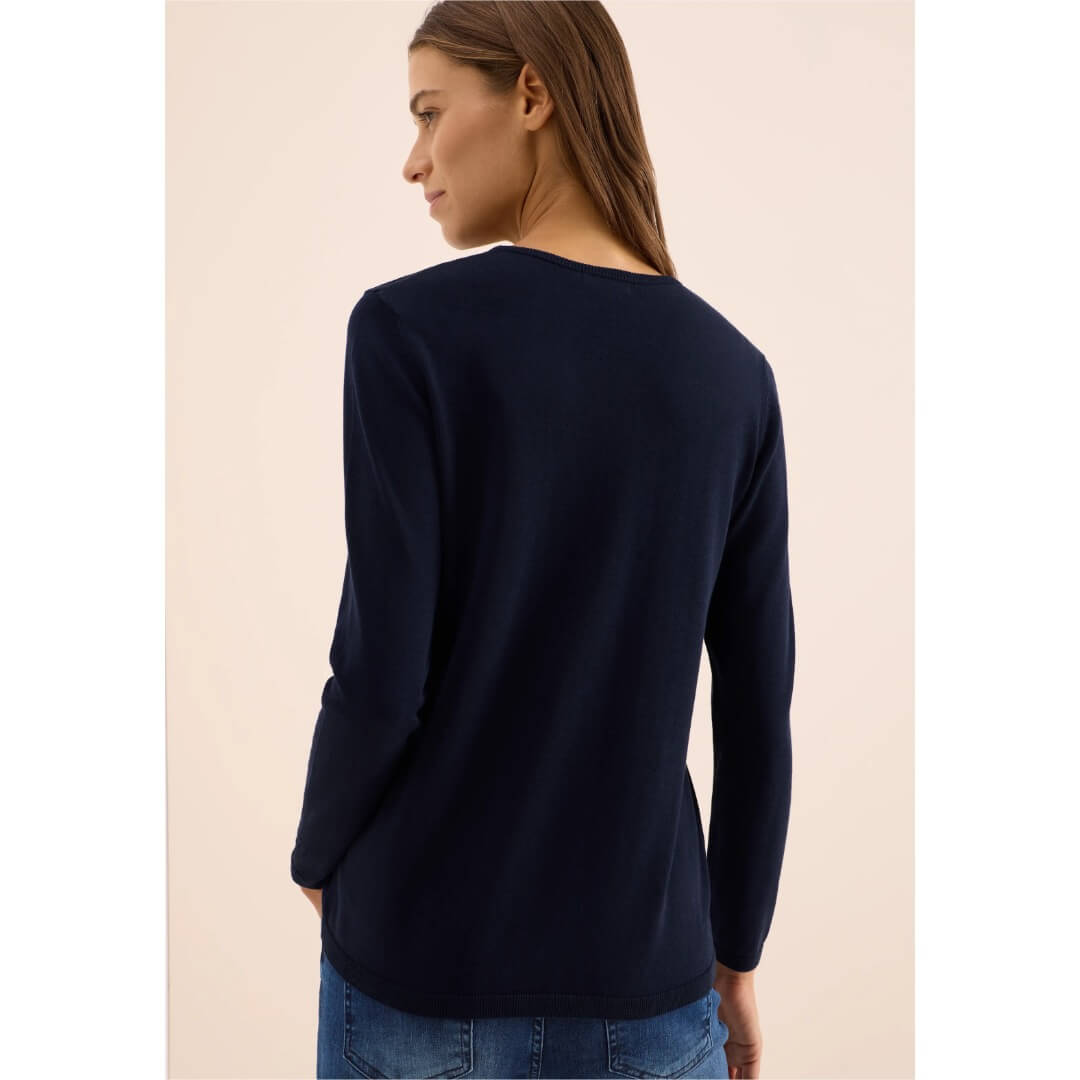 Cecil neule o-aukkoinen, tummansininen - Moment.fi